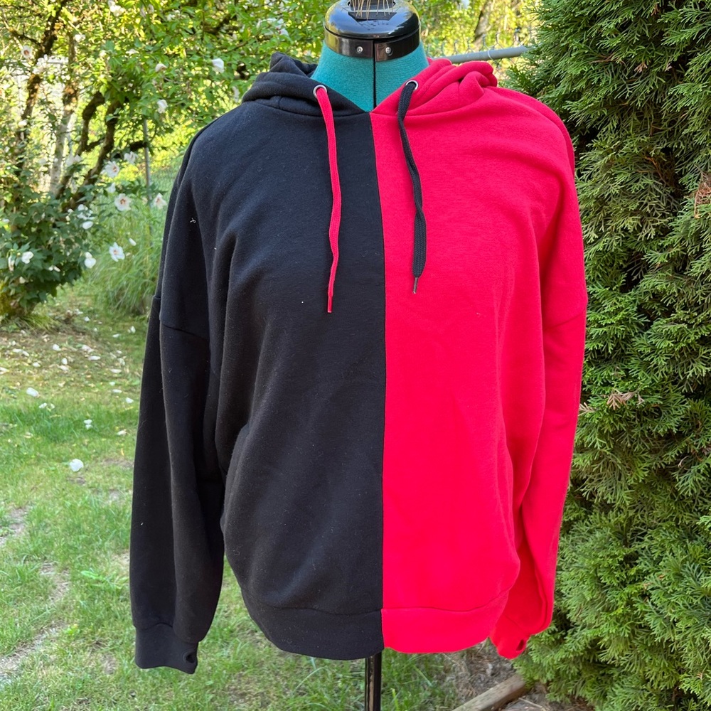 Social Collision Split Red/Black Devil Hoodie